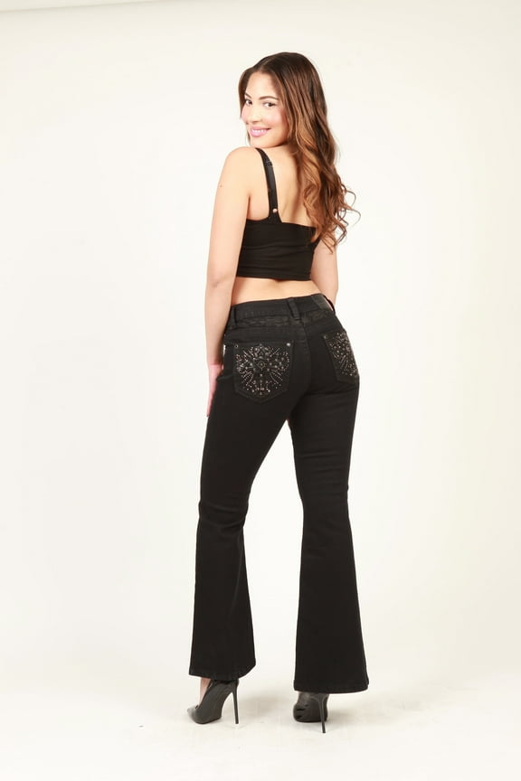 Embellshed blink cross Bootcut Rhinestone jeans