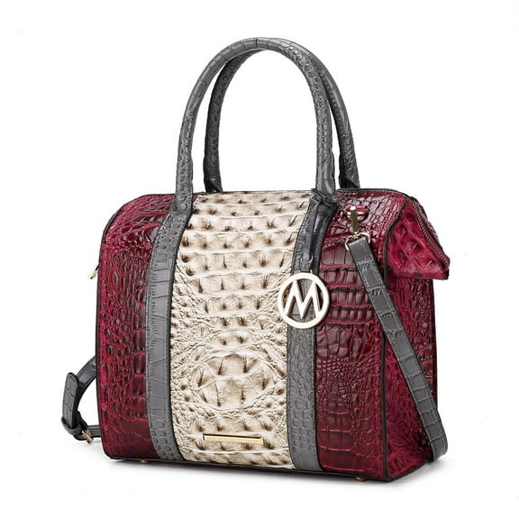 Ember Faux Crocodile-Embossed Vegan Leather Womens Satchel by Mia K