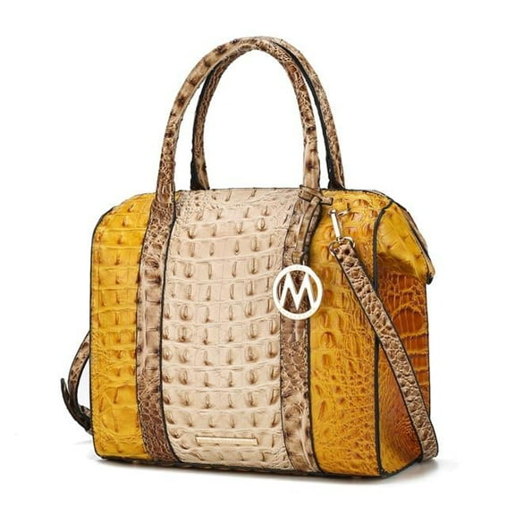 Ember Faux Crocodile-Embossed Vegan Leather Womens Satchel
