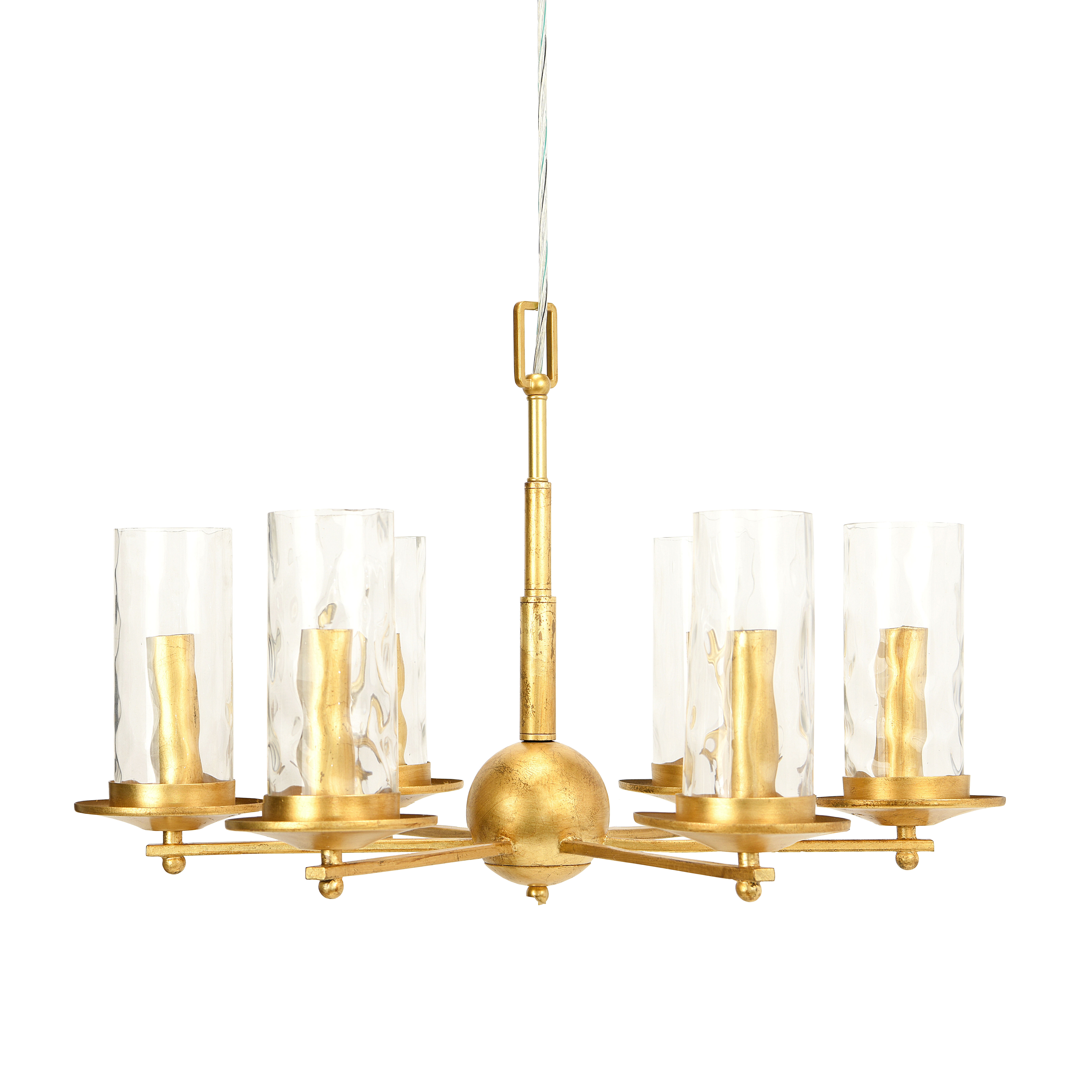 Ember Interiors Antiqued Gold 6-Light Chandelier