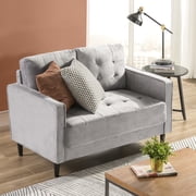 Ember Interiors Benton Velvet Loveseat 2- Seater, Gray
