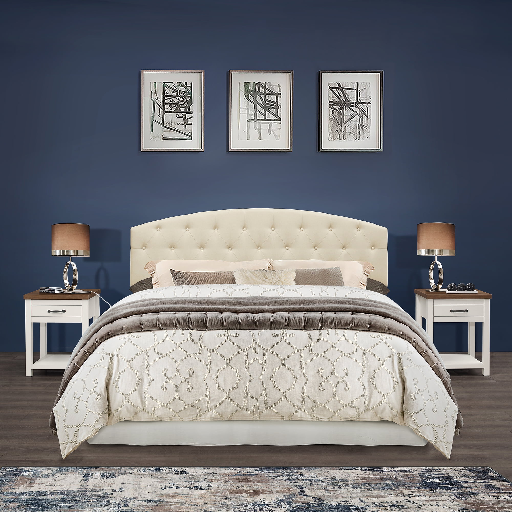 Pascal tufted upholstered bed deals