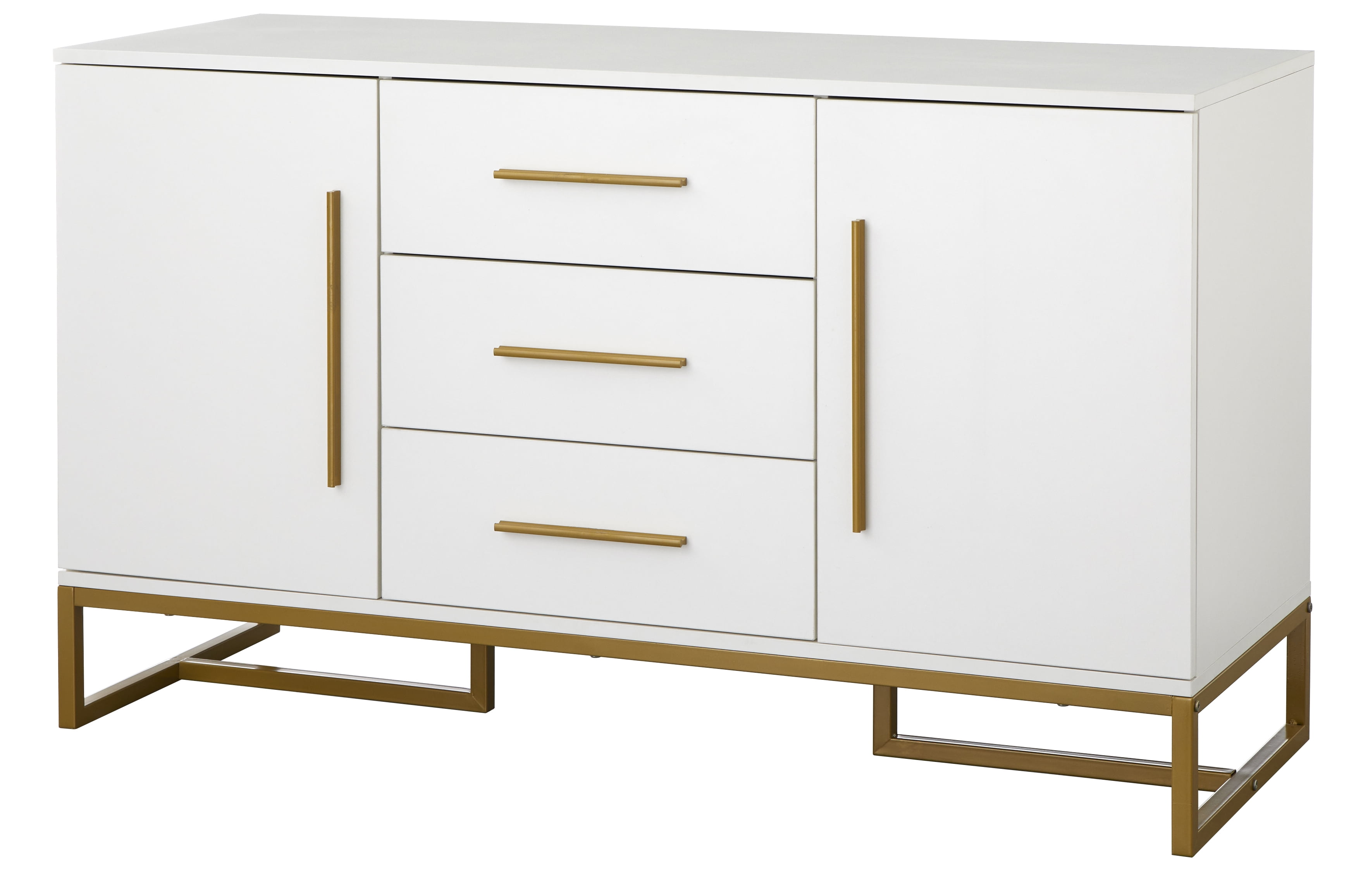 Ember Interiors Briar 47" Modern Dining Room Storage Sideboard, White Finish