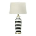 thumbnail image 1 of Ember Interiors Ceramic Table Lamp, Black and White Striped, 1 of 5