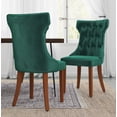 thumbnail image 1 of Ember Interiors Clairborne Tufted Dining Chair, Set Of 2, Emerald Green Velvet, 1 of 15