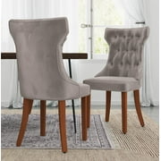 Ember Interiors Clairborne Tufted Dining Chair, Set Of 2, Taupe