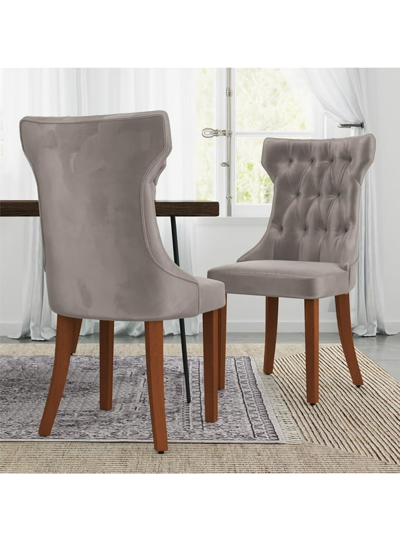 Ember Interiors Clairborne Tufted Dining Chair, Set Of 2, Taupe