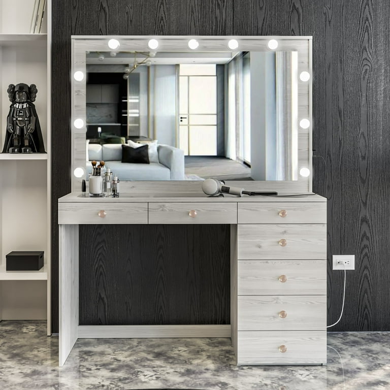 7 drawer mirrored dressing table discount