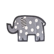 Ember Interiors Grey Elephant Shaped Cotton Knit Rug with White Polka Dots