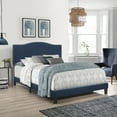 thumbnail image 1 of Ember Interiors Kiley Upholstered Arched Queen Bed with Nailhead Trim, Blue Velvet, 1 of 8
