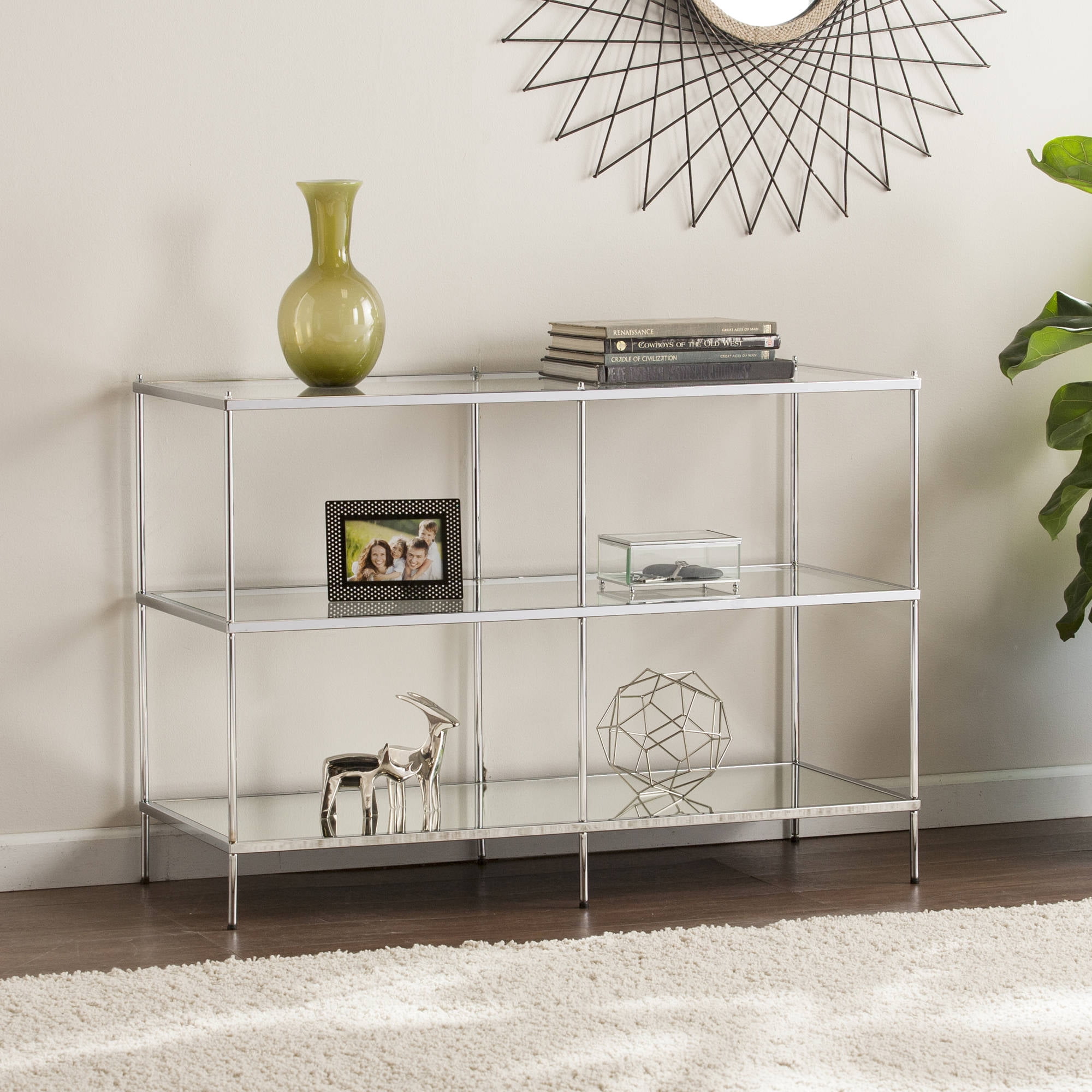 Ember Interiors Kreamer Mirrored Console Table , Chrome