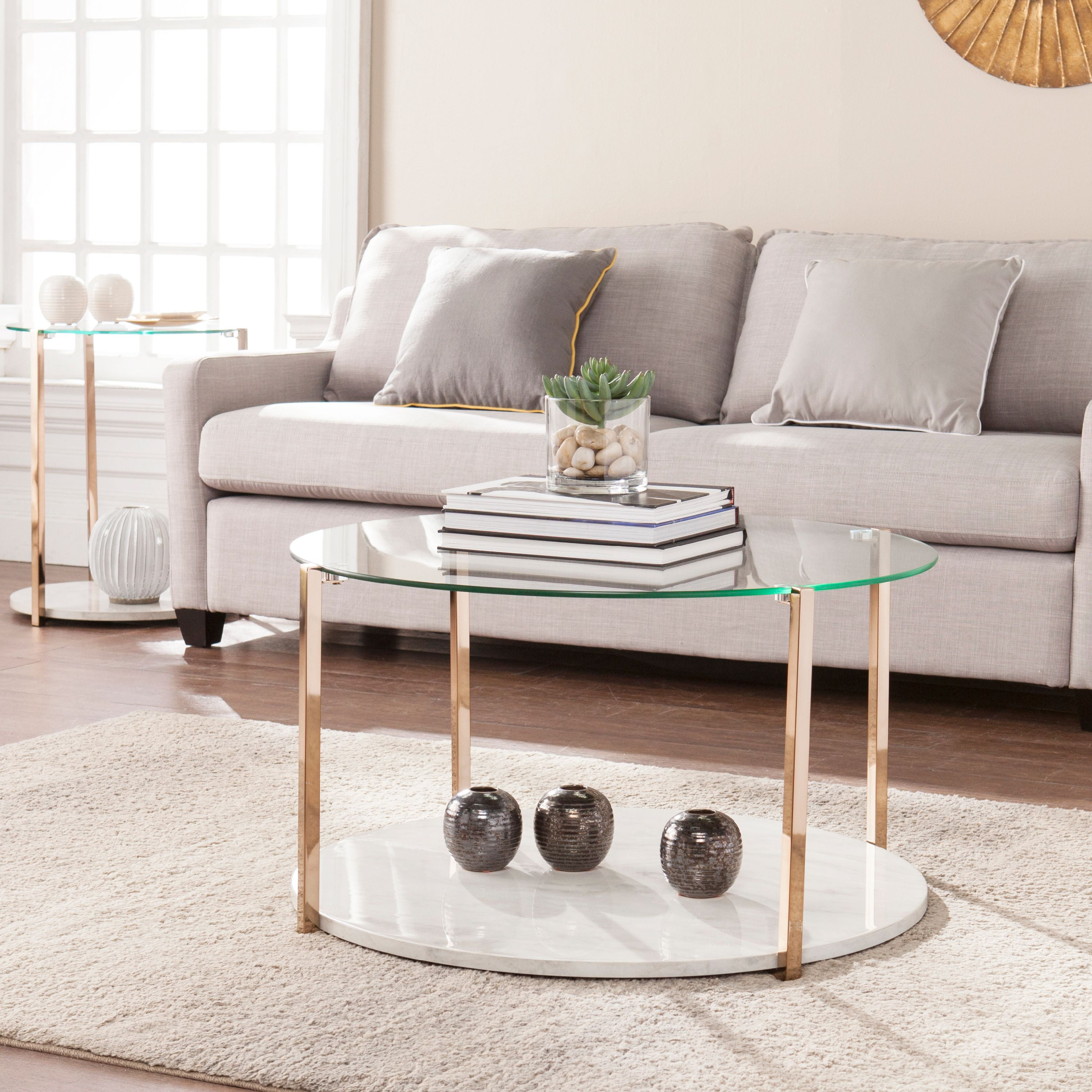 Wayfair glass coffee table round deals