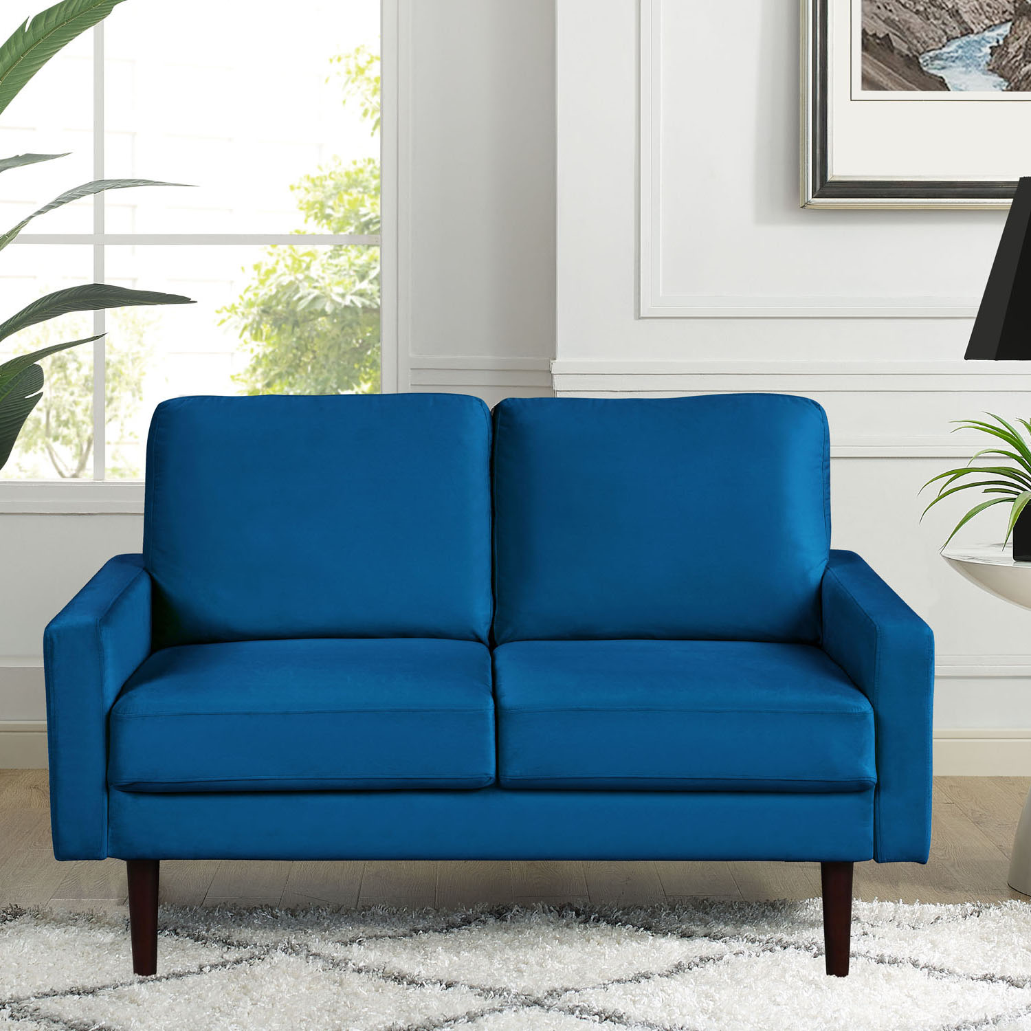 Noble House Ember Interiors Aaniya Fabric Chesterfield Loveseat Sofa, Beige