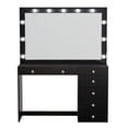 thumbnail image 1 of Ember Interiors Polly Black Makeup Vanity Desk with Lights, Charging Station, 1 of 12