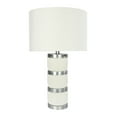 thumbnail image 1 of Ember Interiors Raw Concrete Table Lamp with Imprinted Diamond Design and Metal Accents, 1 of 1