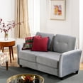 thumbnail image 1 of Ember Interiors Ricardo 2-Seater Loveseat, Gray Velvet, 1 of 13