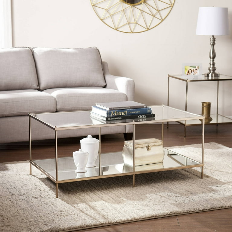 Gold mirrored coffee table deals