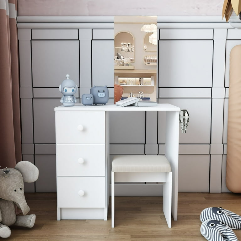 Makeup vanity table bedroom set little girls white small kids hotsell