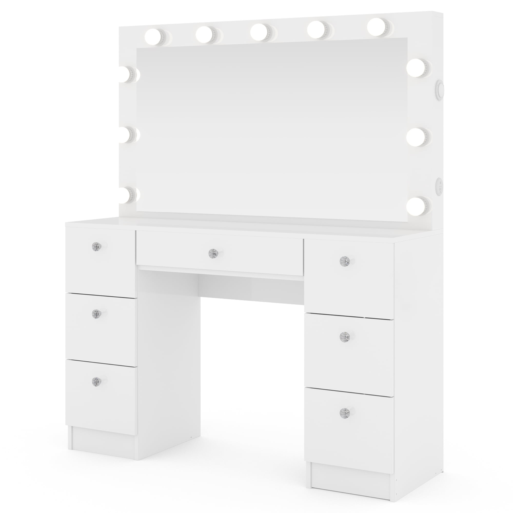 Ember Interiors Tammy White Vanity Desk with Mirror