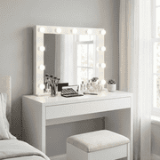 Ember Interiors Juno Bathroom Vanity Lighted Mirror with 11 Bulbs   Ideal Size for Women & Teens