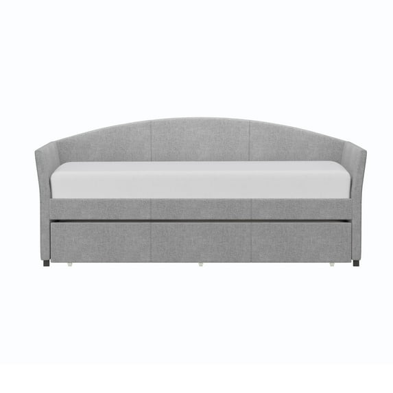 Ember Interiors Westchester Upholstered Twin Daybed with Trundle, Smoke Gray