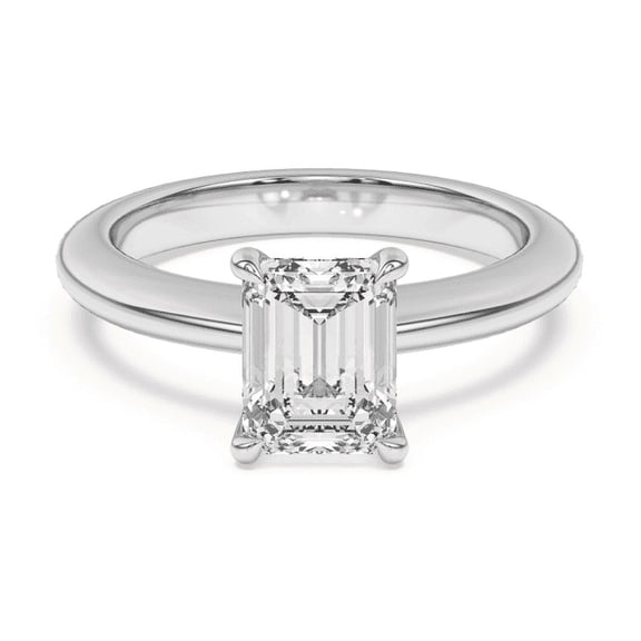 Ember Jewel 1.8 Ct Emerald Cut Two Tone Lab-Created Simulated Diamond Engagement Ring 14K White Gold Plated for Women, Wedding Ring