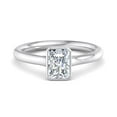 thumbnail image 1 of Ember Jewel 1.9 Ct Moissanite Ring - Radiant Cut Simple Solitaire Engagement Ring - 14K White Gold Plated Ring - Perfect Wedding Ring for Her - Gift for Graduations and Special Occasions, 1 of 3