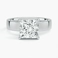 thumbnail image 1 of Ember Jewel 14K White Gold Over Rings - 2.02 Ct Princess Cut Silver Diamond Rings - Affordable 23rd Anniversary Gift - Perfect for 50th Wedding Anniversary Gifts - Elegant Prong Set Ring for Women, 1 of 7
