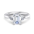 thumbnail image 1 of Ember Jewel 2.3 Ct Emerald Cut Moissanite Ring - Three Stone Engagement Ring - 14K White Gold Plated Ring - Gorgeous Wedding Ring for Women - Ideal Proposal Ring - Gift for Any Occasion, 1 of 3
