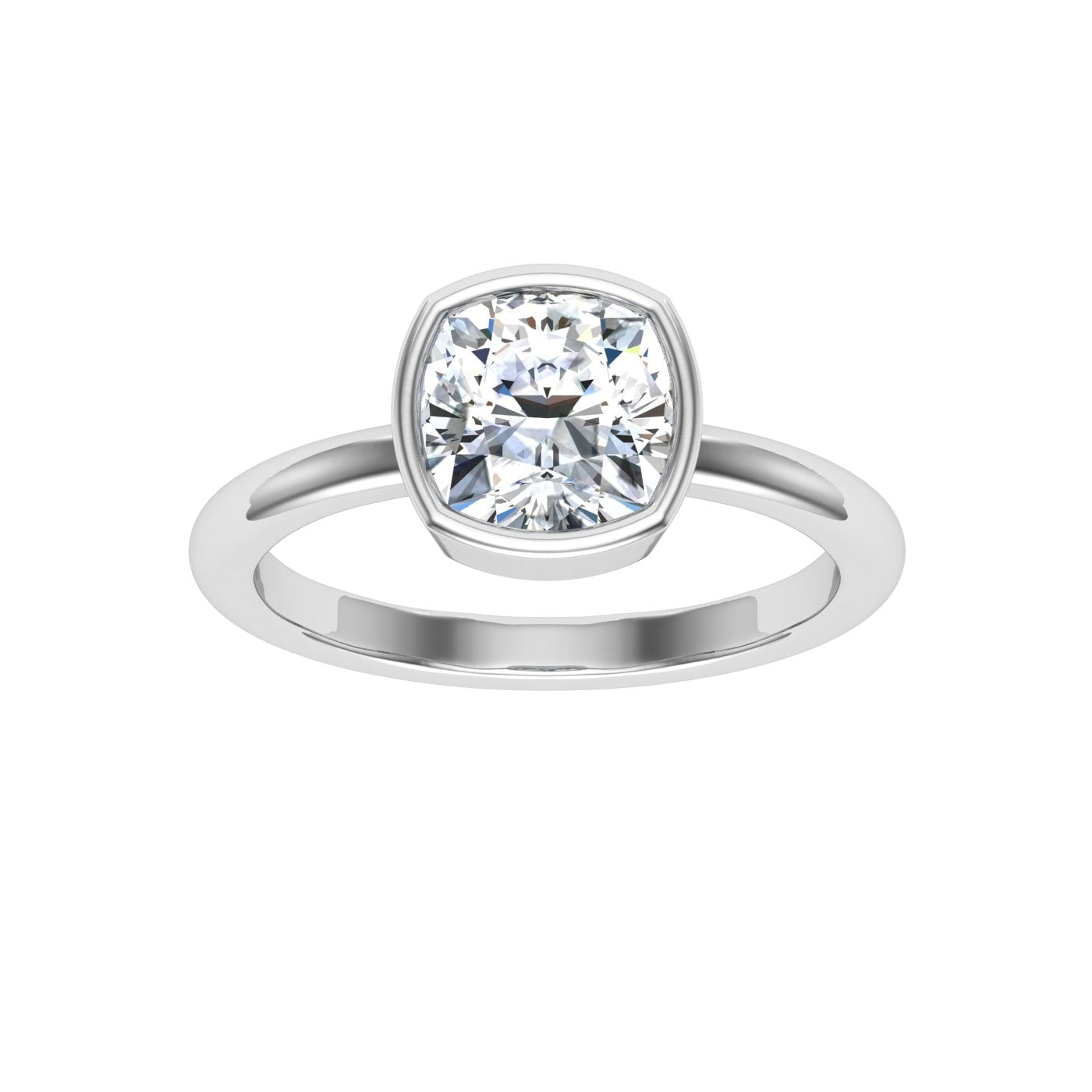 Ember Jewel 2 Ct Cushion Cut Excellent Engagement Wedding Rings - Bezel ...