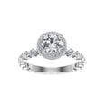 thumbnail image 1 of Ember Jewel 2 Ct Round Cut Brilliant Engagement Ring - 14K White Gold Plated Moissanite - Double Halo Solitaire with Accents Ring - Sparkling Gift for Her - Luxury Wedding Ring for Bride, 1 of 2