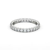 Ember Jewel 3 Ct Round Cut Lab Created Diamond Eternity Ring for Women - 14K White Gold Plated Bridal Engagement Ring - Proposal Gift or Graduation Jewelry