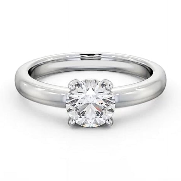 Ember Jewel Round Cut 1.2 Ct Lab Created Diamond Engagement Wedding Solitaire Ring - 14K White Gold Plated Ring for Women - Elegant Design for Anniversaries - Timeless Gift Ring