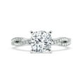 thumbnail image 1 of Ember Jewel Women's Cushion Moissanite Solitaire Ring - 1.6 Ct Engagement Ring - Twisted Shank Party Wear Design - 14K White Gold Plated Stylish Jewelry - Perfect for Special Events, 1 of 3