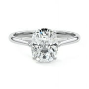 EMBER JEWEL ry 1.99 Ct Pear Cut Excellent Ring for Her - Made with 14k White Gold Plated - Stunning Solo Stone Moissanite Rings - Elegant Simple Moissanite Rings - A Lovely Daily Wear Moissanite Rings