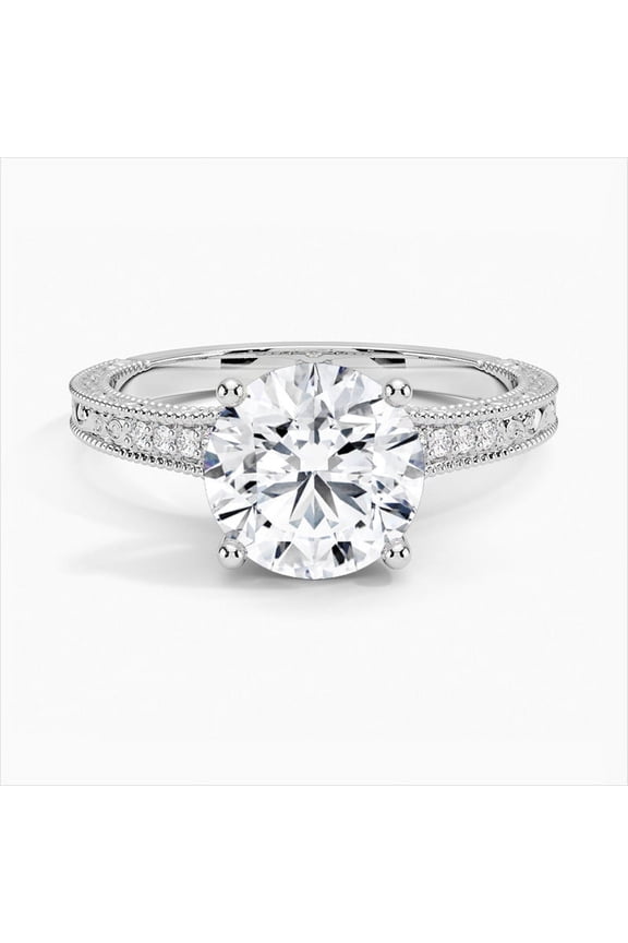 ry 14k White Gold Plated Engagement Ring - 1.78 Ct Round Cut Brilliant Moissanite Minimalist Wedding Ring - Multi-Stone Stacking Anniversary Ring - Dazzling Choice for Every Occasion