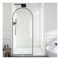 thumbnail image 1 of Ember Series 78 in. x 34 in. Framed Arch Fixed Shower Screen Door in Matte Black with 8mm Tempered Clear Glass, 1 of 10