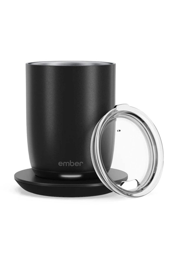Temperature Control Smart Cup, 14oz | App-Controlled Heated Coffee Mug with Sipping Lid, Black