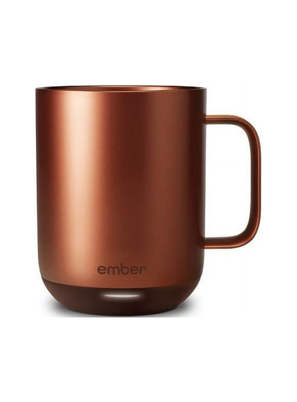 Ember Temperature Control Smart Mug 2, 10 oz, Copper, Up To 1.5-hr Battery Life - App Controlled Heated Coffee/Tea Mug - Improved Design