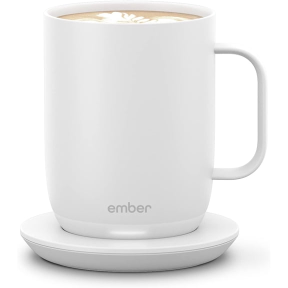 Ember Temperature Control Smart Mug 2, 14 Oz, App-Controlled Heated Coffee Mug with 80 Min Battery Life and Improved Design, White (Renewed)