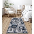 thumbnail image 1 of Emberly Geometric 2 x 6 ft. Runner Rug, Blue, Gray & White, 1 of 1