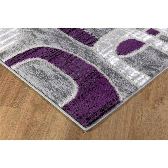 Emberly Geometric Rug, Purple - 5 x 7 ft.