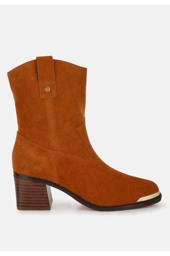 Emberly Suede Square Toe Ankle Boots
