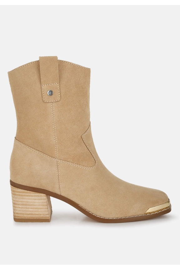 Emberly Suede Square Toe Ankle Boots