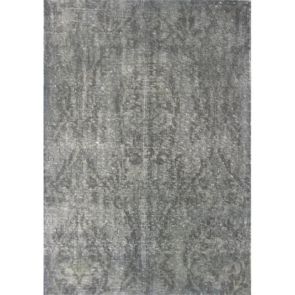 Emblem 03 5X8 Gray Handknotted Wool Area Rug