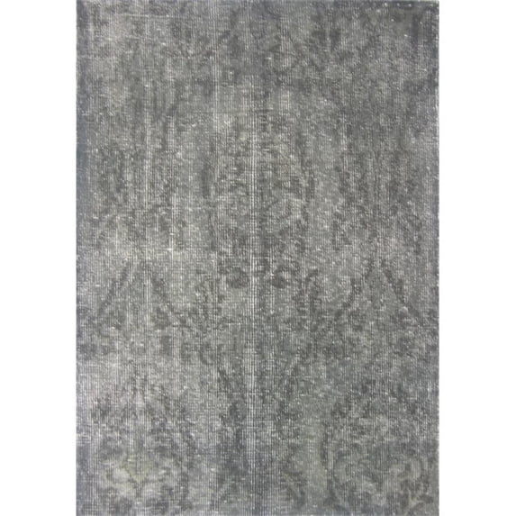 Emblem 03 8X10 Gray Handknotted Wool Area Rug