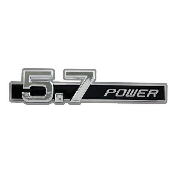 Emblem Badge Decal Sticker 5.7 Power 3D Chrome Plated ABS Plastic 5-3/8" x 7/8"