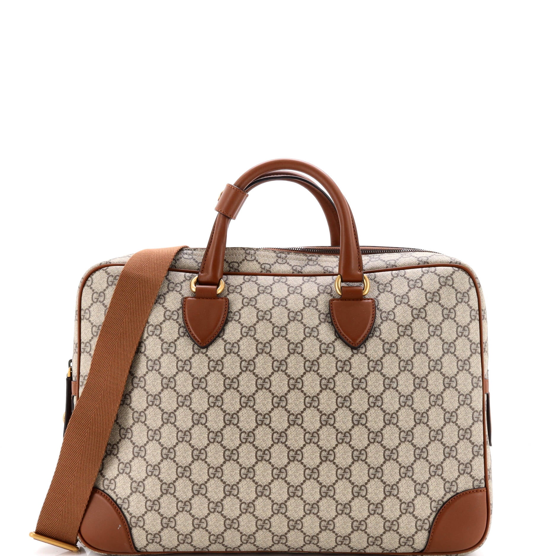 Emblem Convertible Zip Around Briefcase GG Coated Canvas Medium By ...