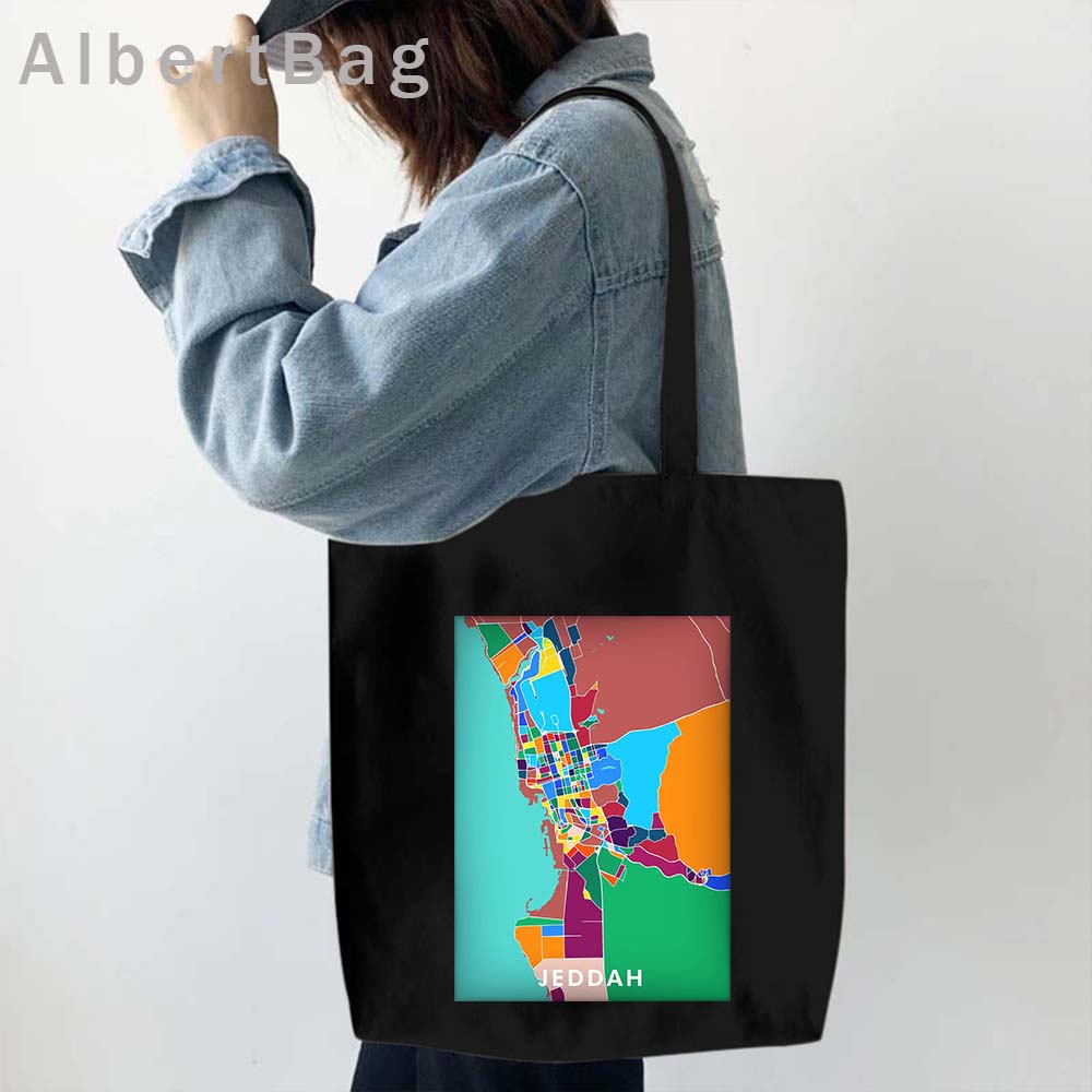 Emblem of Saudi Arabia Flag Map Emblem Canvas Tote Bag Camel Saudi