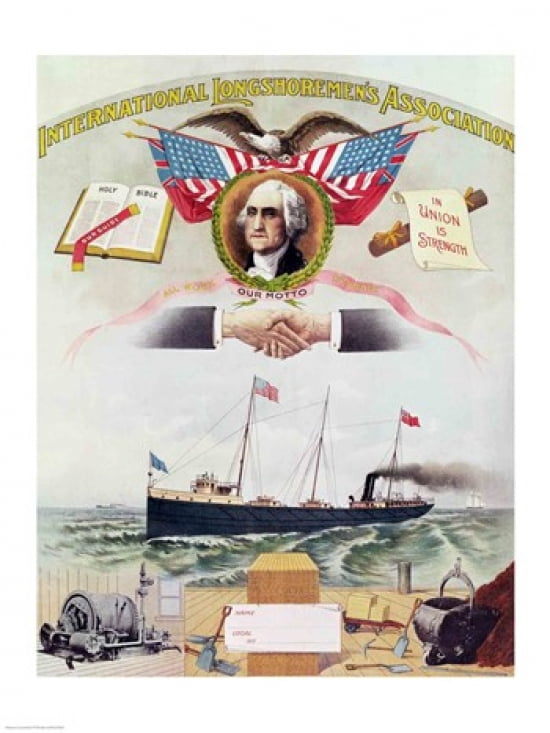 Emblem of the International Longshoremens Association Canvas Art - (18 x 24)